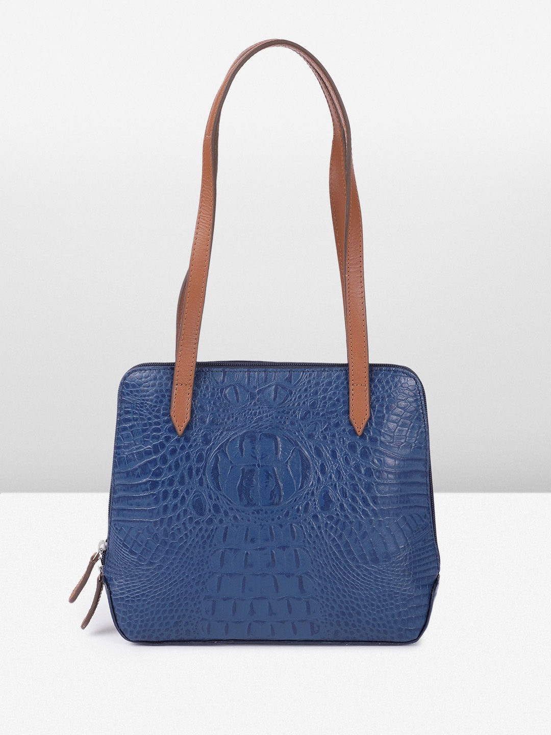 

Hidesign Cindy Textured Animal Print Shoulder Bag, Navy blue