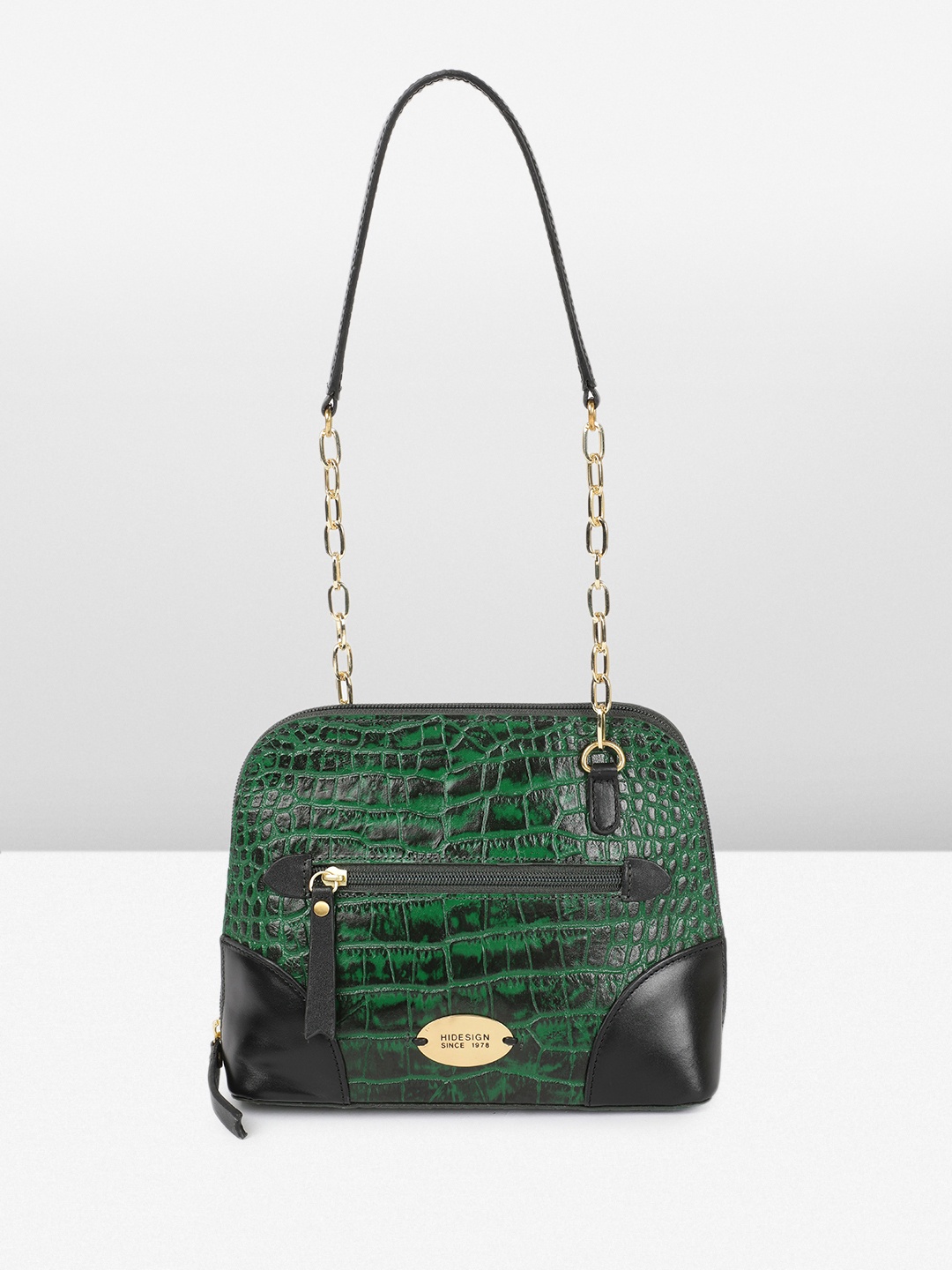 

Hidesign HEIDI Animal Textured Leather Shoulder Bag, Green