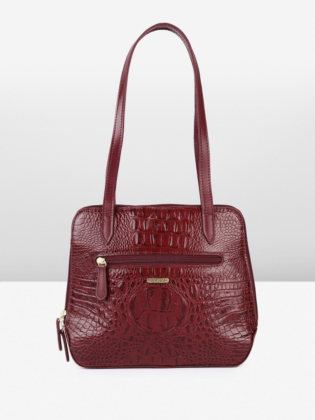 

Hidesign Cindy Textured Animal Print Shoulder Bag, Maroon