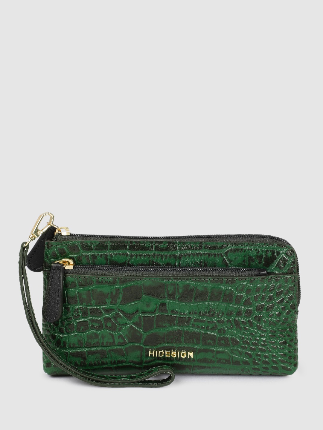 

Hidesign PAOLA Croc Textured Purse Clutch, Green