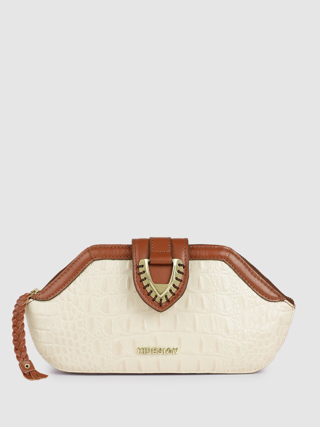 

Hidesign Liya Textured Animal Print Purse Clutch, Beige