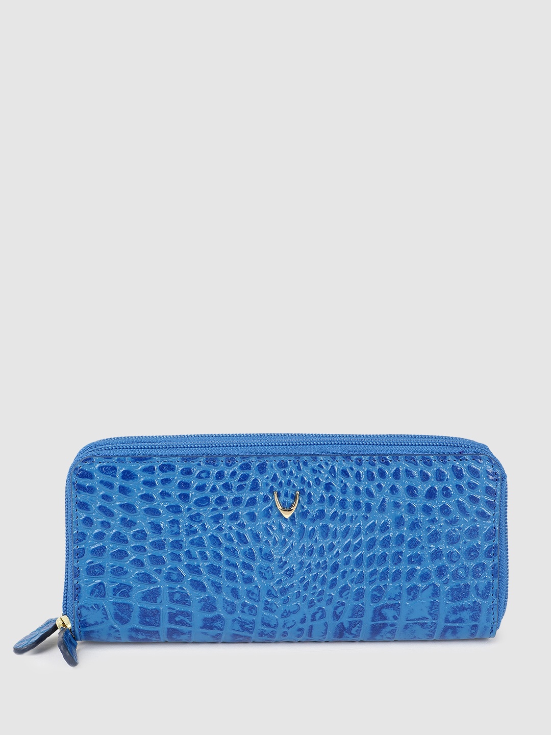 

Hidesign Women Animal Textured Leather Zip Around Wallet, Blue