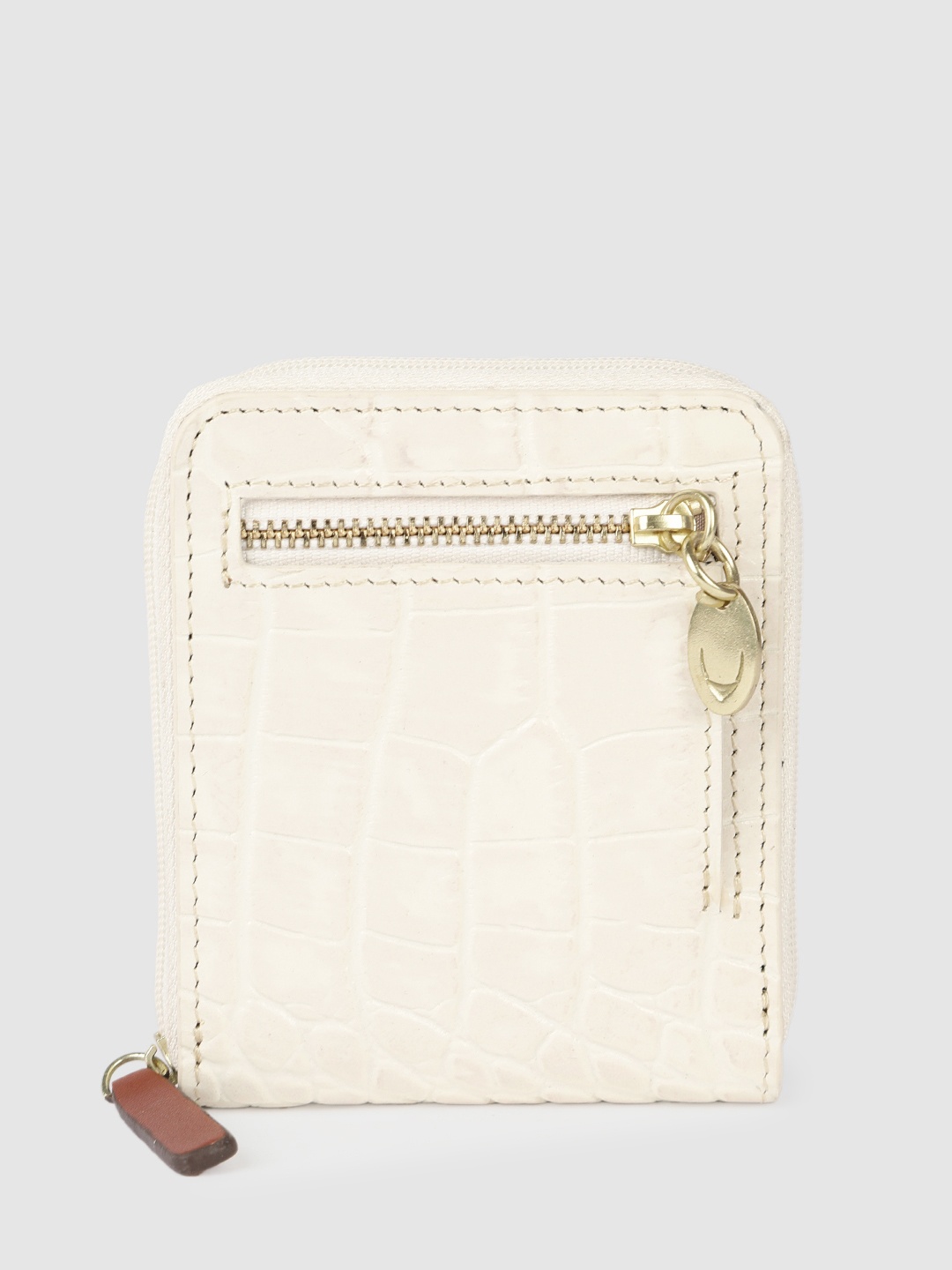 

Hidesign Women LOUIS Croc Textured Leather Zip Around Wallet, Beige