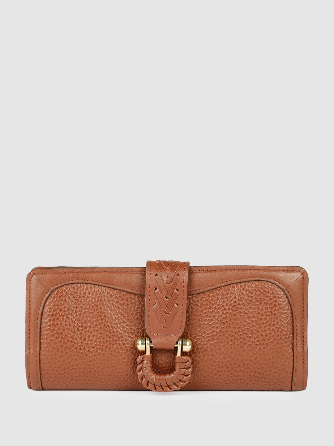 

Hidesign Women FRIEDA Animal Textured Leather Two Fold Wallet, Tan