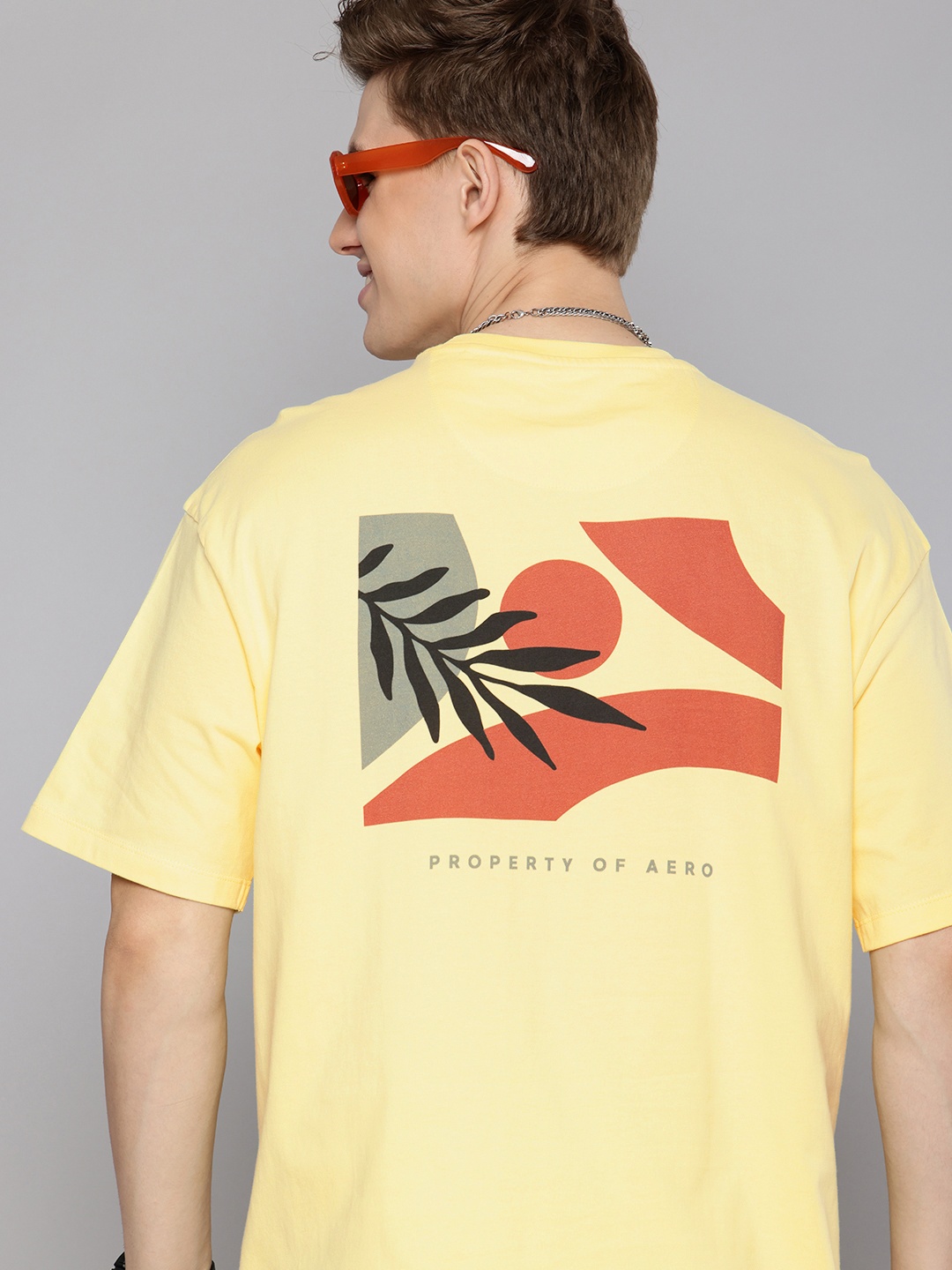 

Aeropostale Pure Cotton Relaxed Fit Graphic Printed T-shirt, Yellow