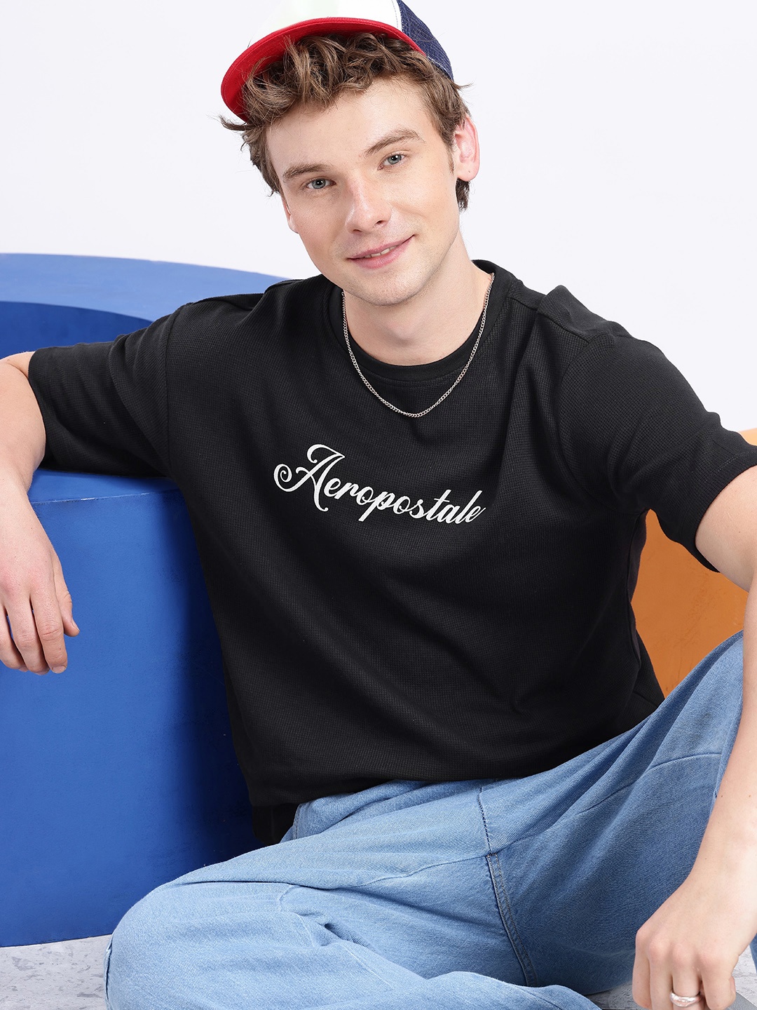 

Aeropostale Brand Logo Printed T-shirt, Black