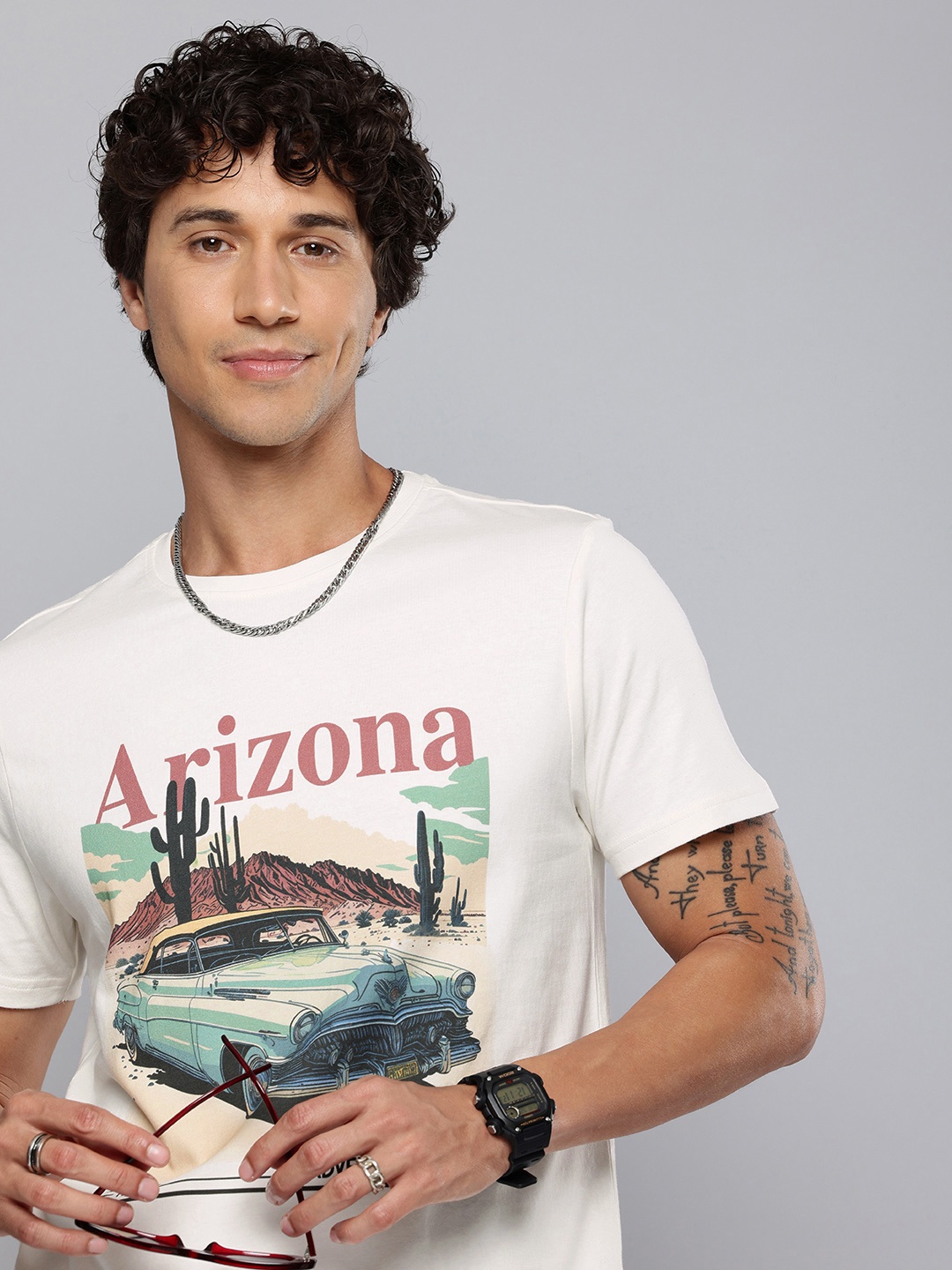 

Aeropostale Printed Pure Cotton T-shirt, Off white