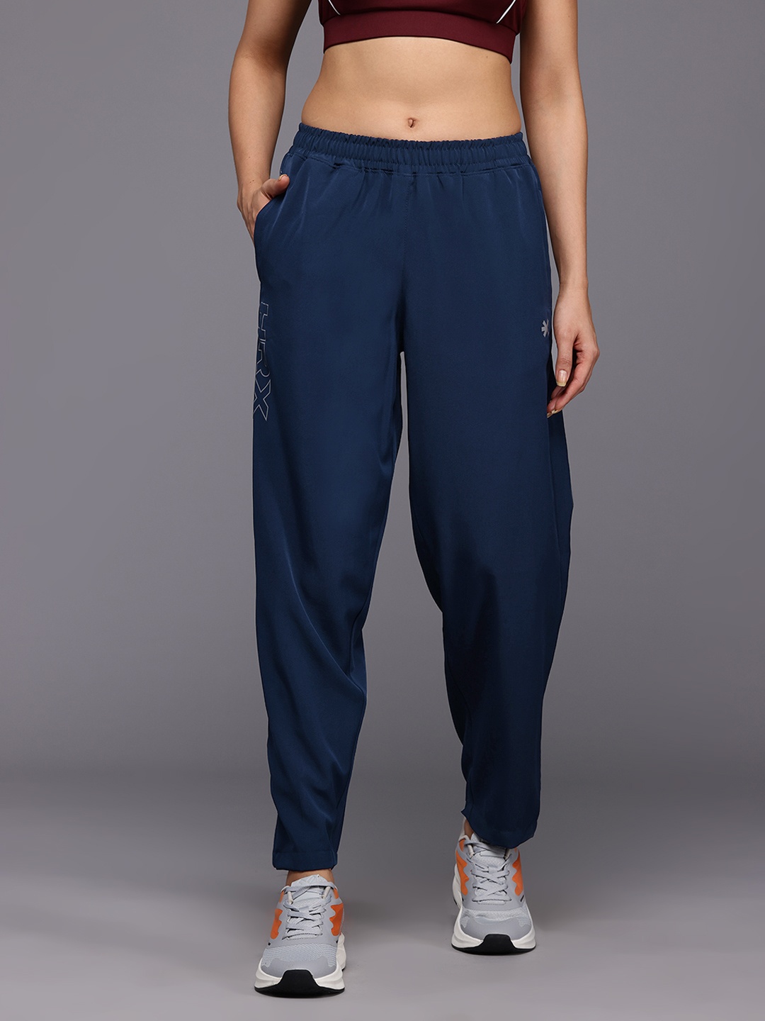 

HRX by Hrithik Roshan Women Rapid-Dry Running Track Pants, Navy blue