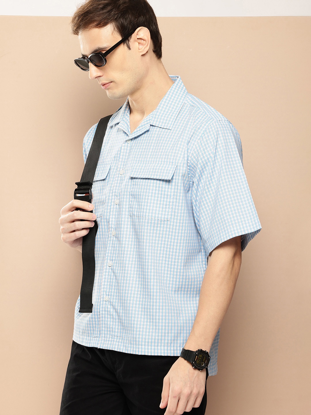

encore by INVICTUS Grid Tattersall Checks Casual Shirt, White