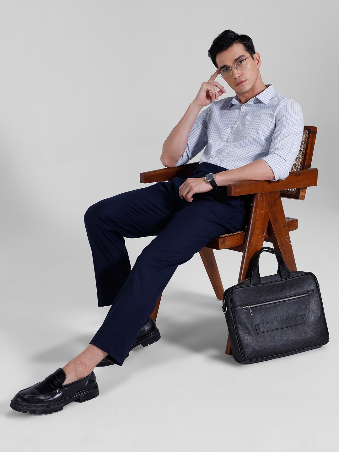 encore by INVICTUS Striped Casual Shirt, Blue