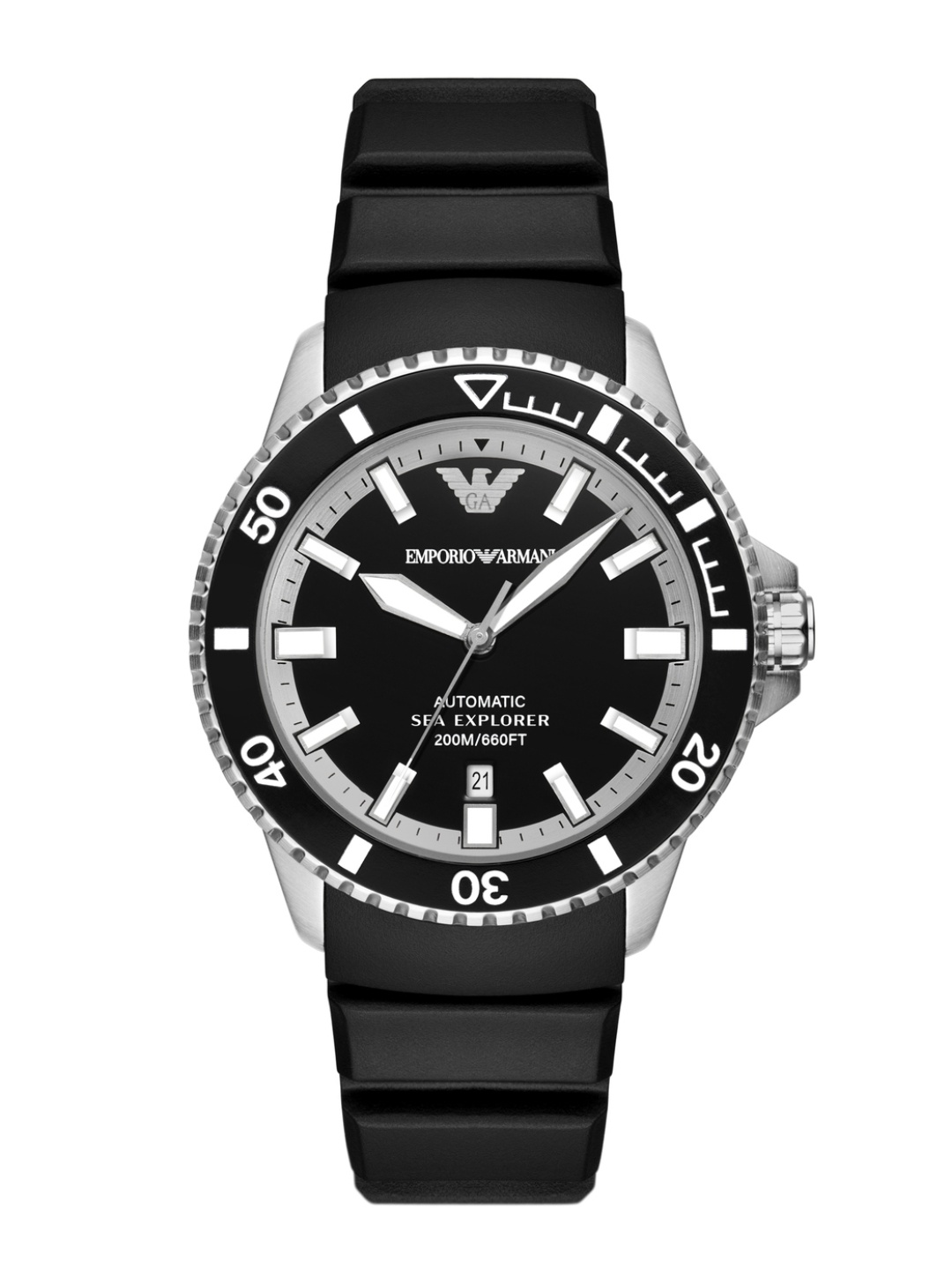 

Emporio Armani Men Sea Explorer Analogue Automatic Watch - AR60078, Black