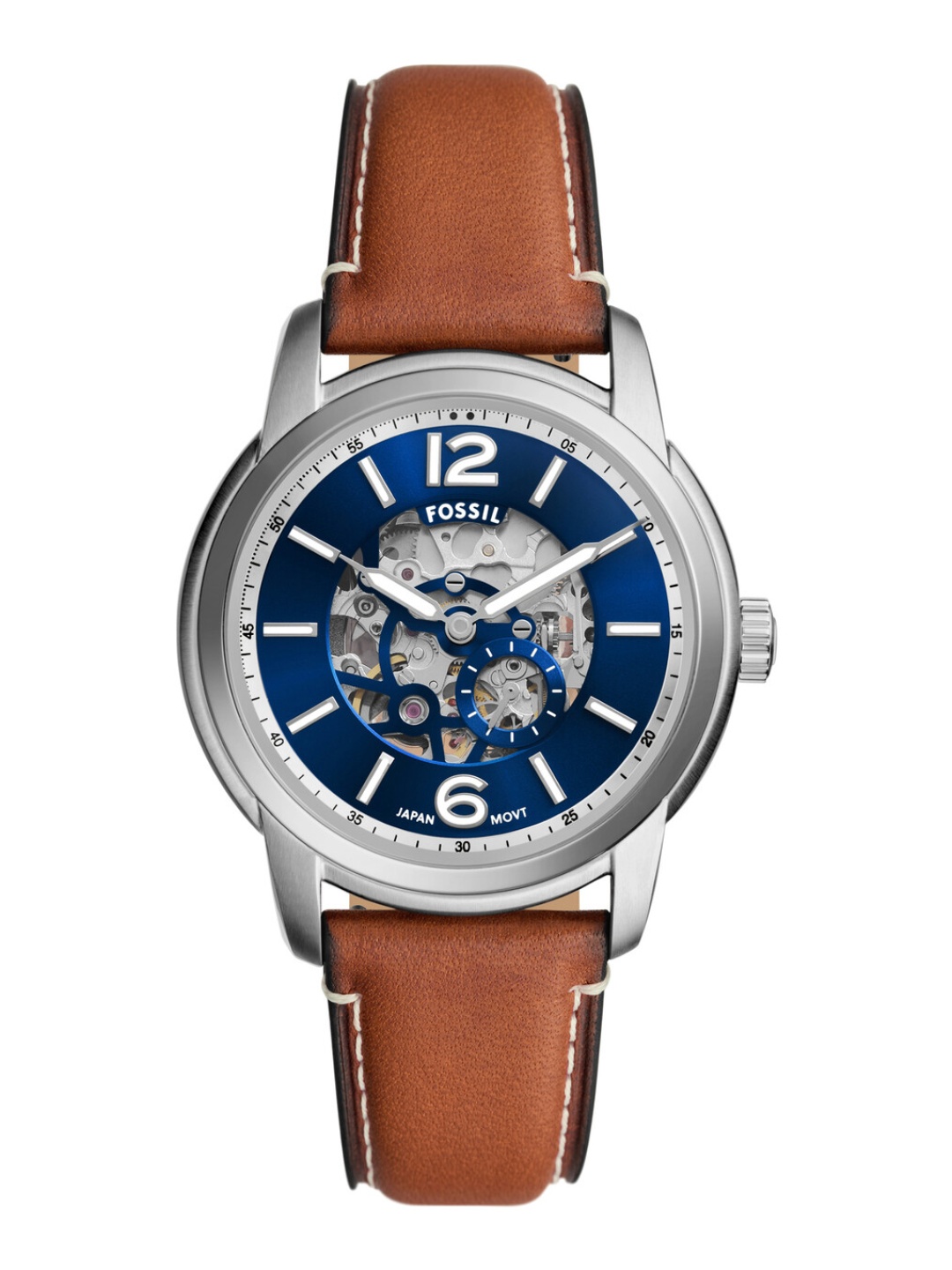 

Fossil Men Heritage Skeleton Leather Analogue Automatic Watch ME3263, Blue