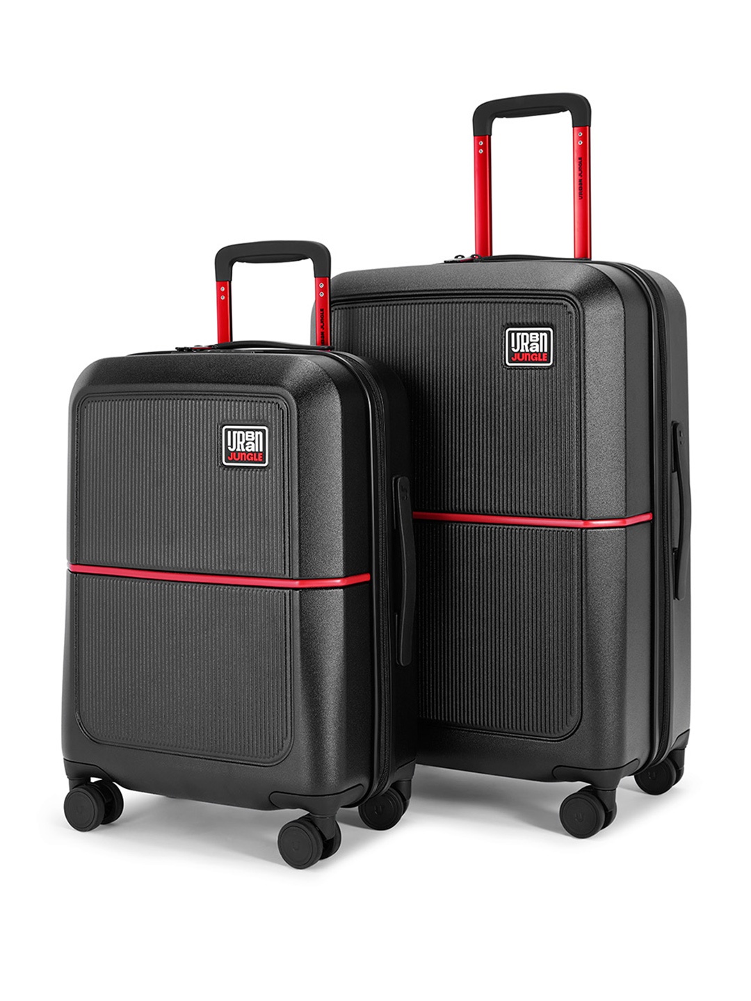 

Urban Jungle by Safari Caliber Set Of 2 Hard-Sided Trolley Suitcase, Black