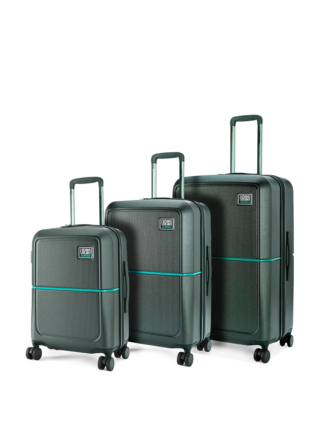 

Urban Jungle by Safari by Safari Caliber Set Of 3 Hard-Sided Trolley Suitcase, Green