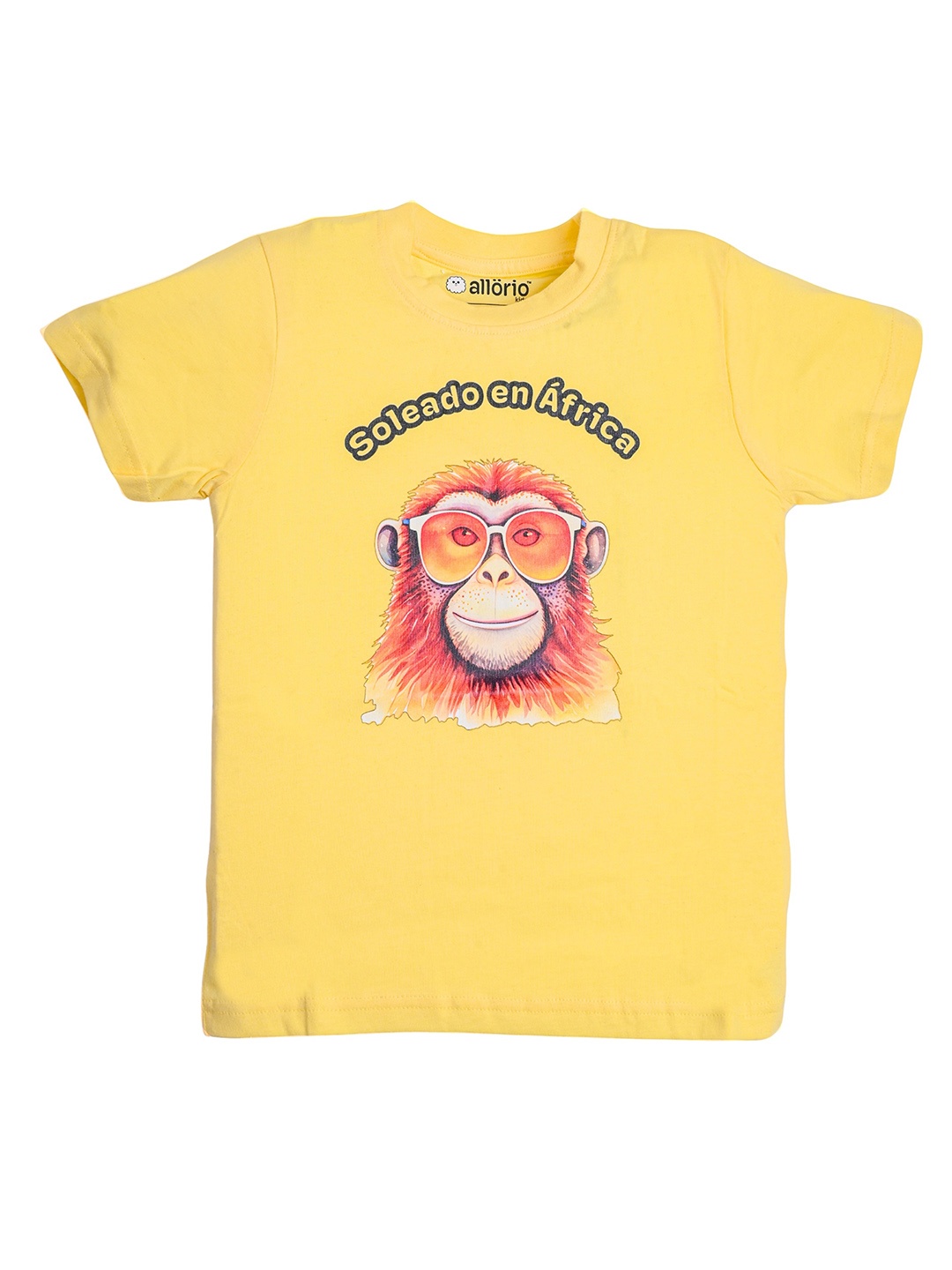 

allorio kids Boys Graphic Printed Round Neck Pure Cotton T-Shirt, Yellow