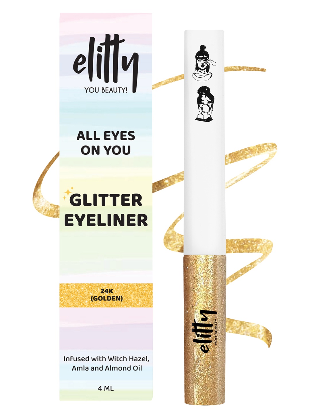 

Elitty All Eyes On You Pop Eyeliner With Witch Hazel 4ml - 24k, Gold