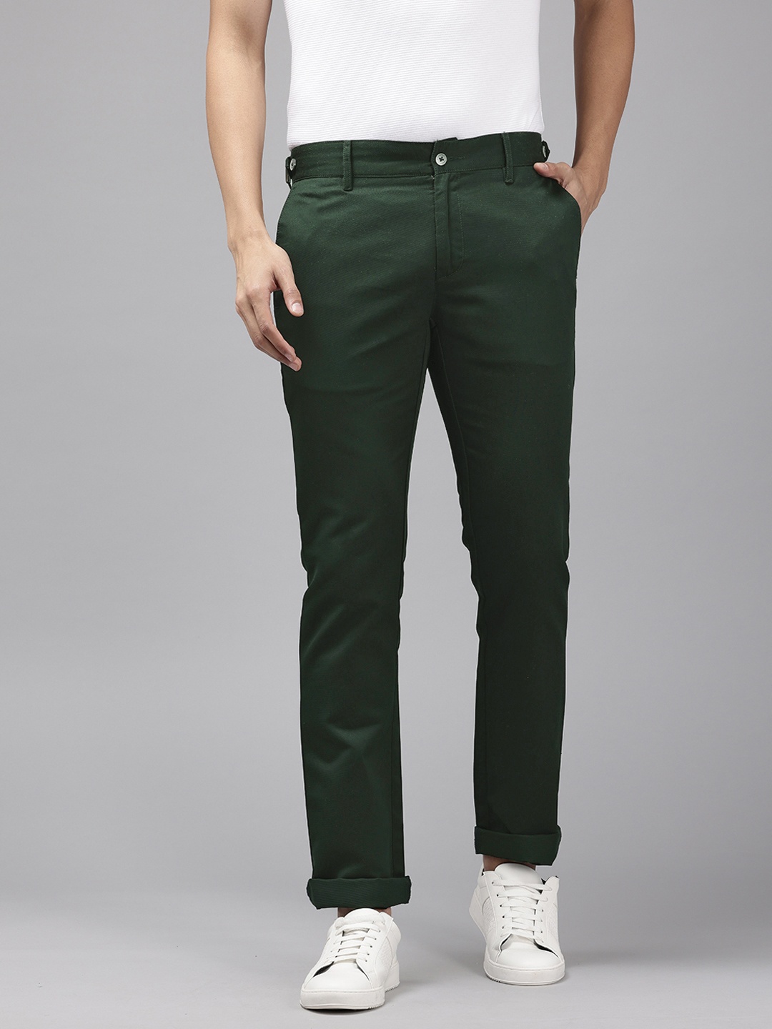 

Blackberrys Men Slim Fit Chinos Trousers, Green