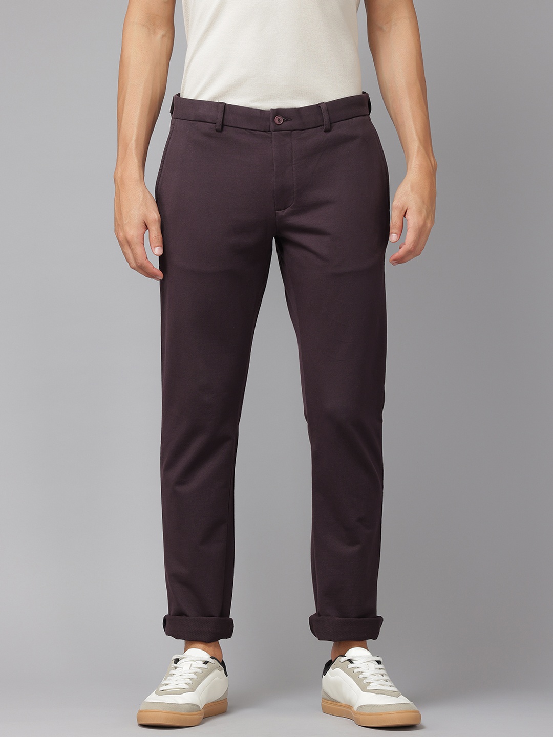 

Blackberrys Men Slim Fit Trousers, Burgundy