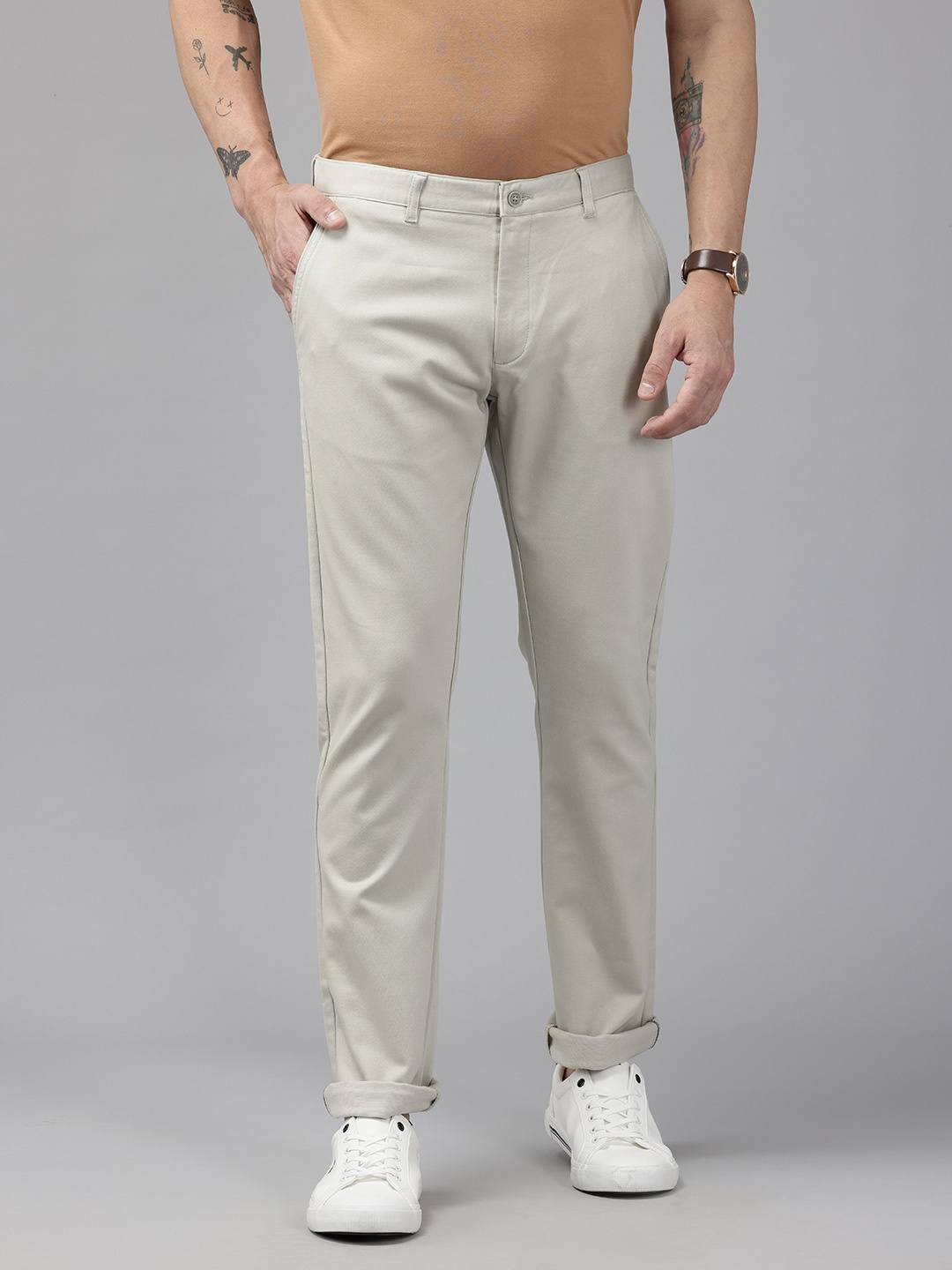 

Blackberrys Men Slim Fit Trousers, Green