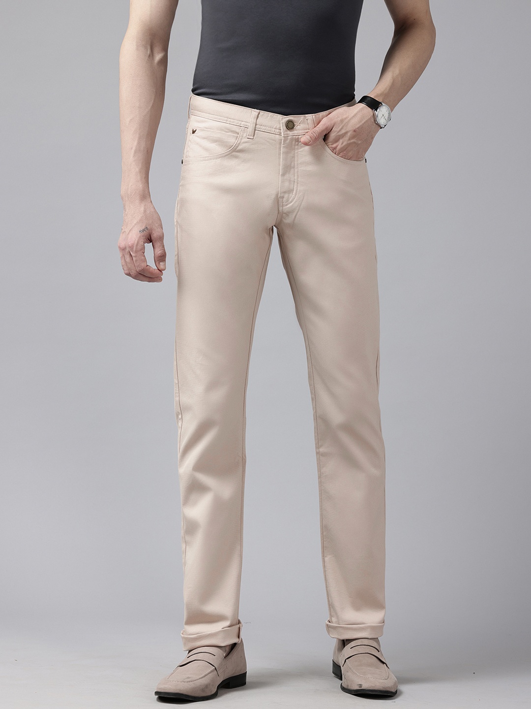 

Blackberrys Men Slim Fit Trousers, Beige