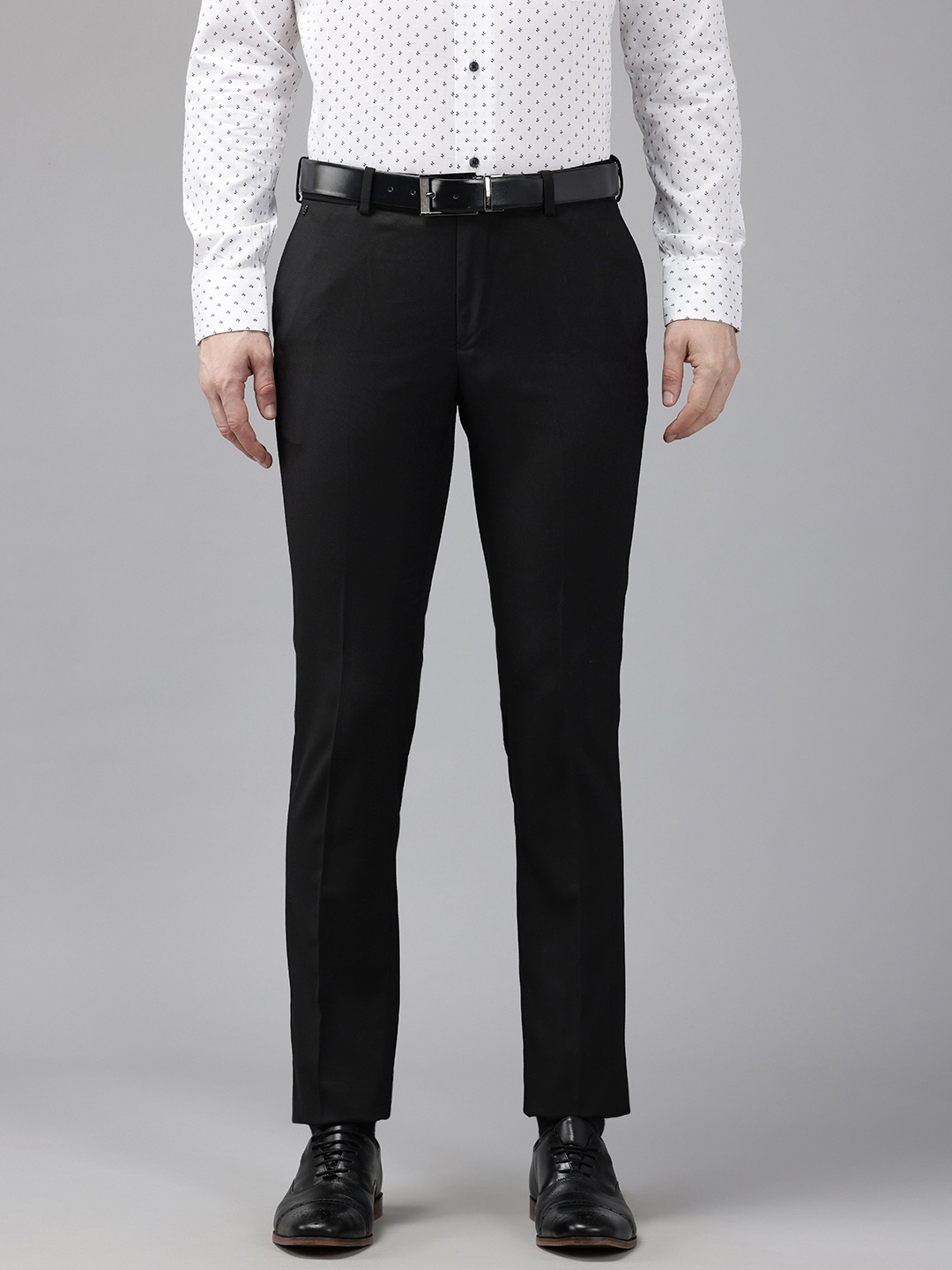 

Blackberrys Men B-91 Regular-Fit Low Rise Formal Trousers, Black