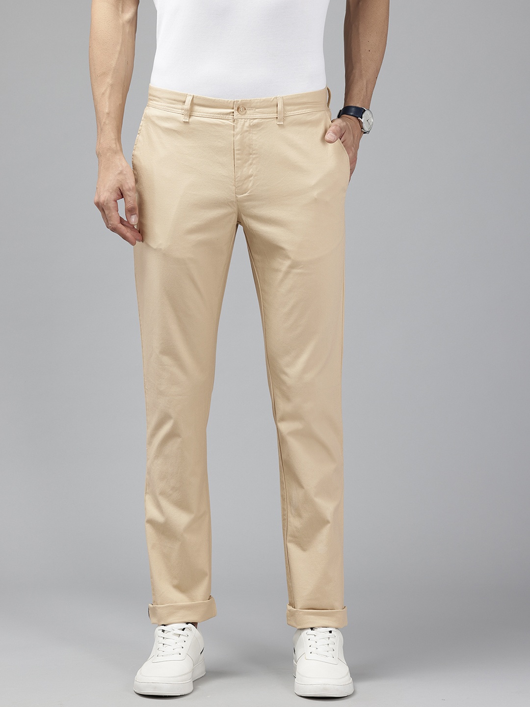 

Blackberrys Low Rise Slim Fit Trousers, Beige