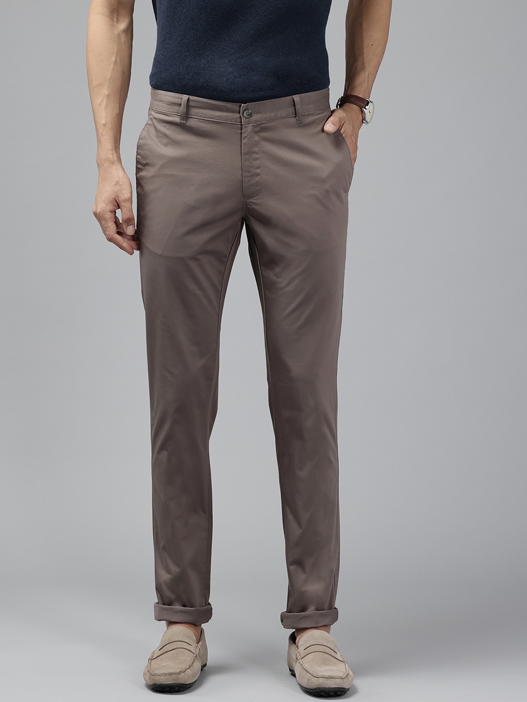 

Blackberrys Low Rise Lean Tapered Trousers, Brown
