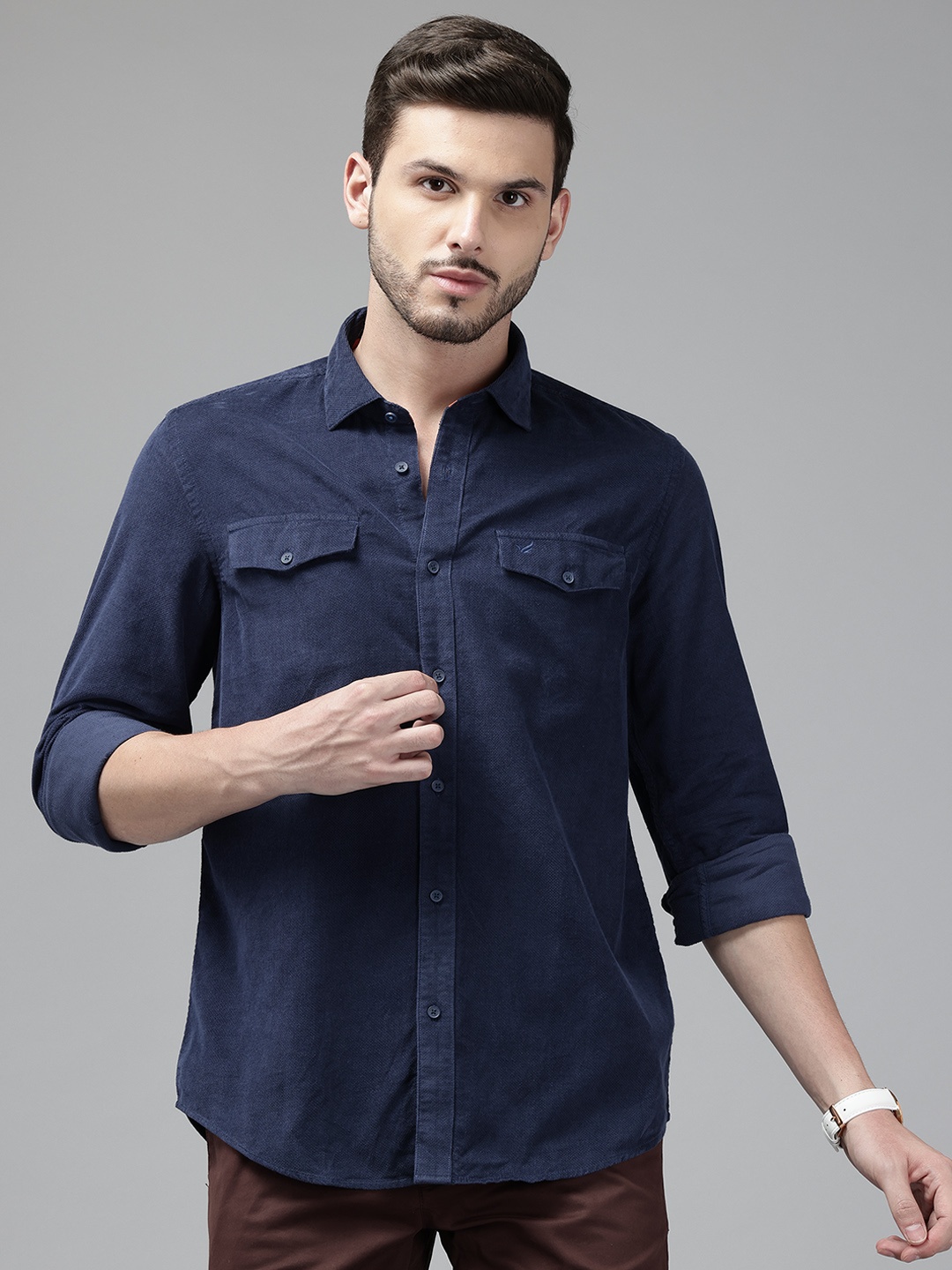 

Blackberrys Skinny Fit Casual Shirt, Navy blue