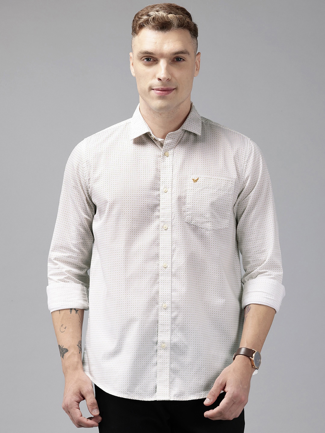 

Blackberrys Men India Slim Fit Smart Casual Shirt, Beige