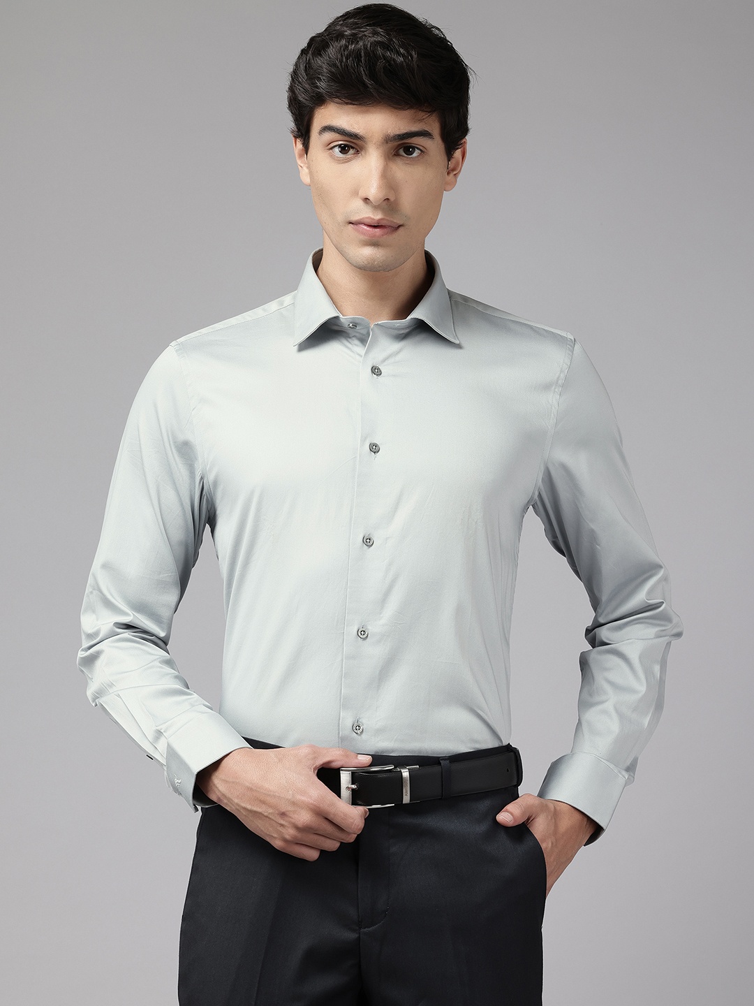 

Blackberrys India Slim Fit Pure Cotton Formal Shirt, Grey