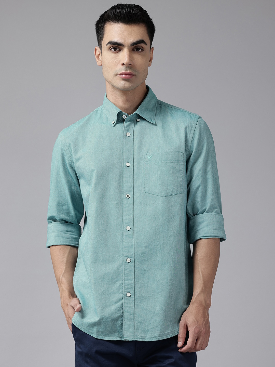 

Blackberrys Pure Cotton Slim Fit Shirt, Green