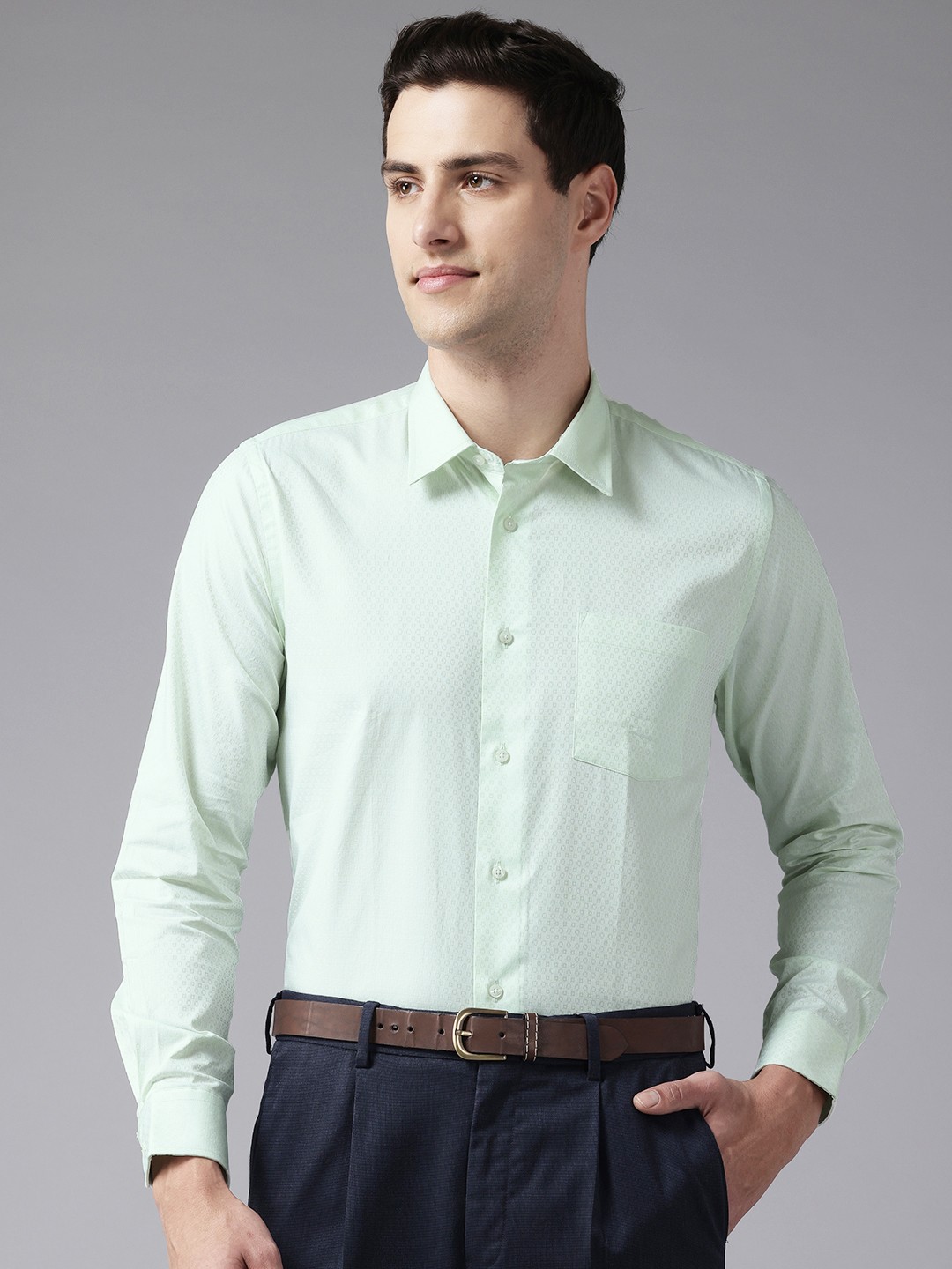 

Blackberrys Slim Fit Opaque Semiformal Shirt, Green