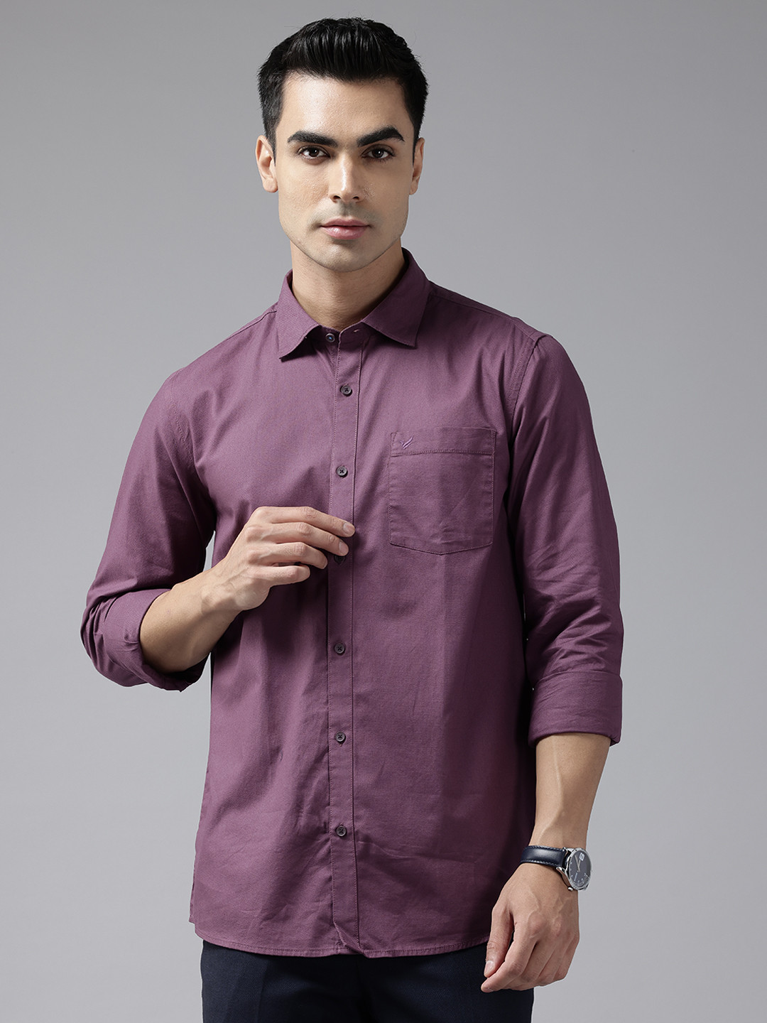 

Blackberrys Slim Fit Cotton Casual Shirt, Purple