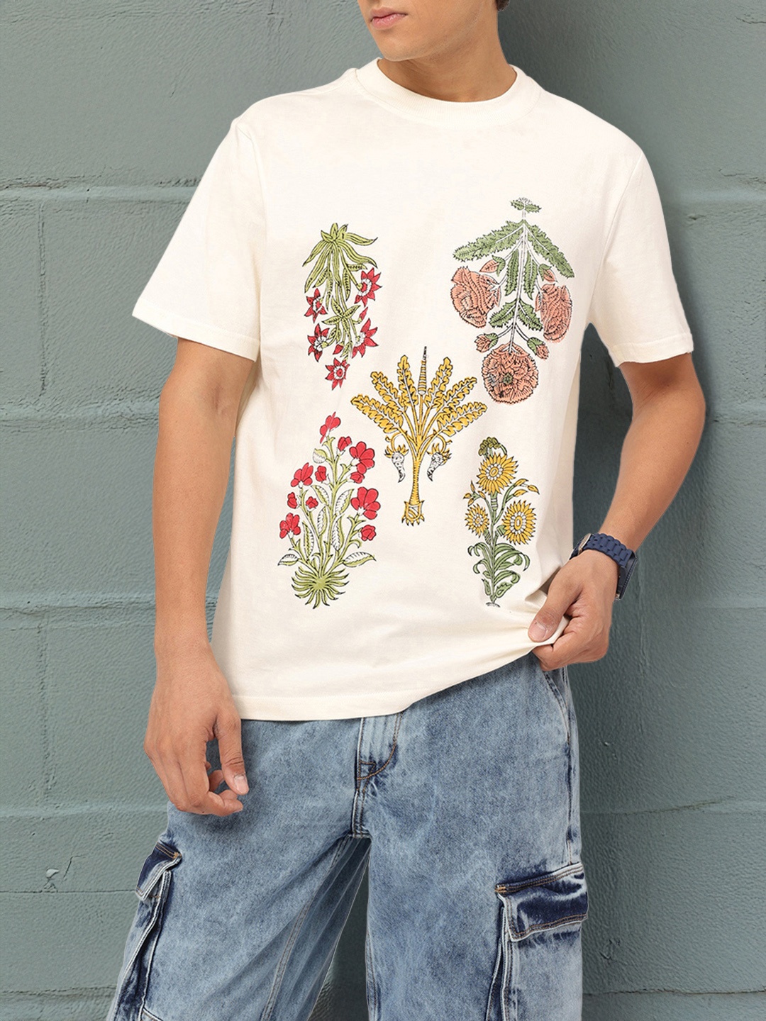 

Kook N Keech Laid-Back Floral Print T-shirt, White