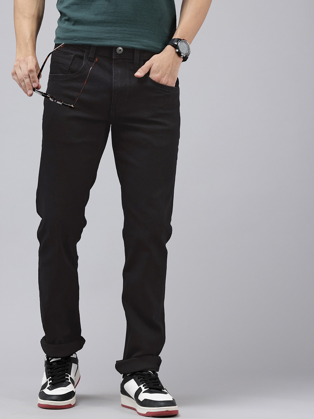 

VAN HEUSEN DENIM LABS Men Pop Slim Fit Stretchable Jeans, Black