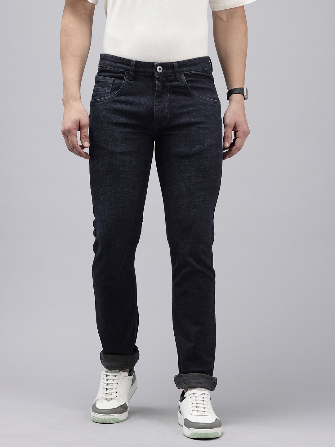 

VAN HEUSEN DENIM LABS Men Pop Slim Fit Stretchable Jeans, Navy blue