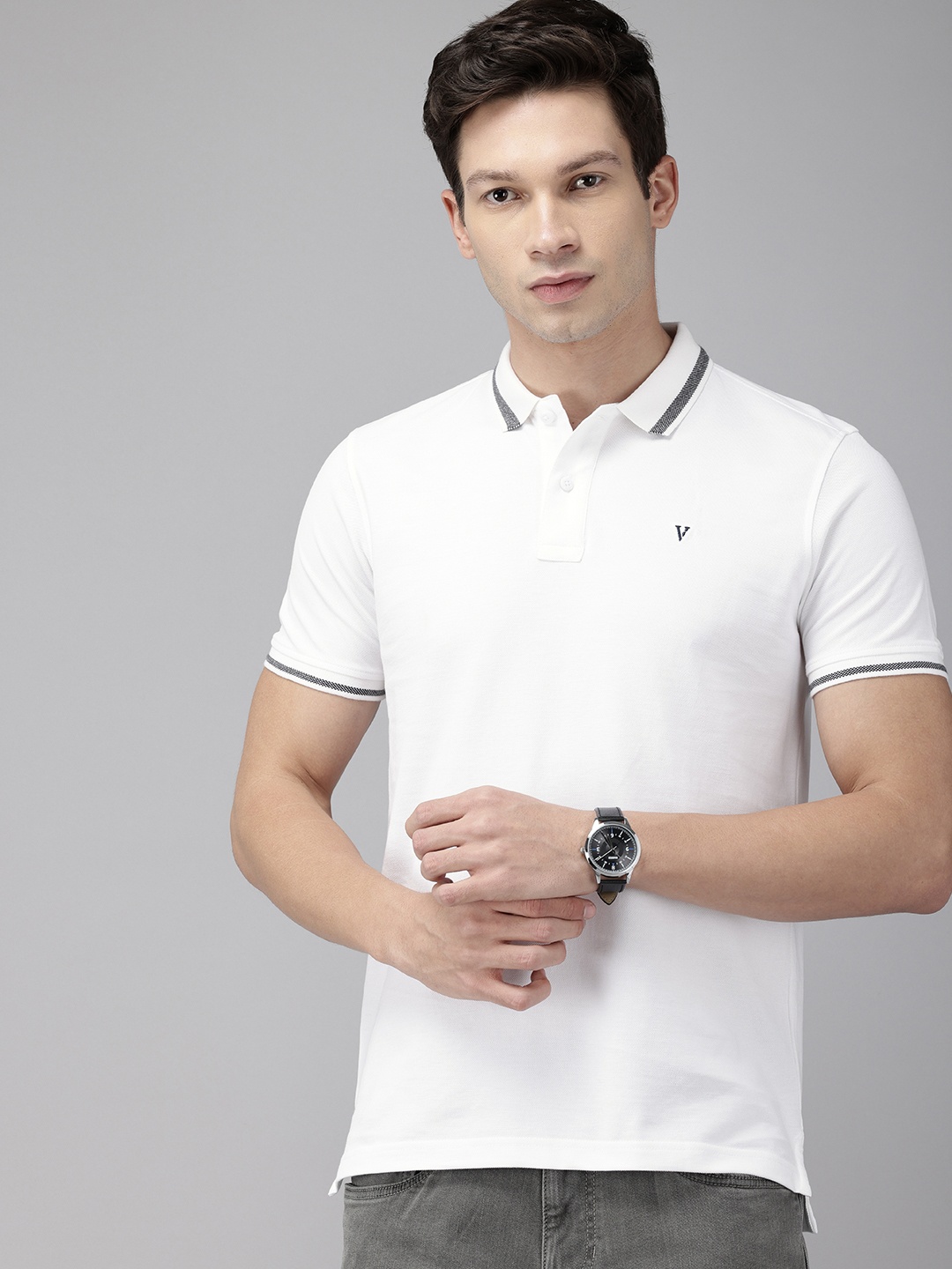 

Van Heusen Sport Polo Collar Pure Cotton Slim Fit T-shirt, White