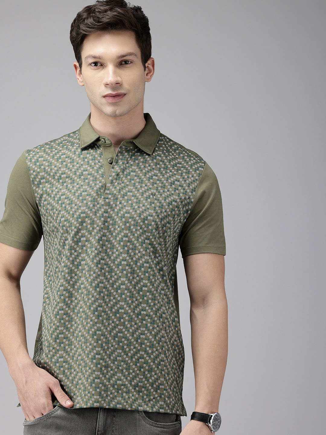 

Van Heusen Sport Printed Polo Collar Pure Cotton T-shirt, Green