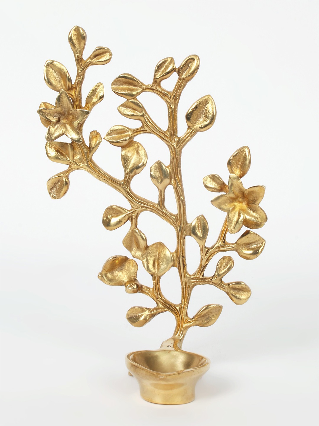

Exotic India Brass Tree Shaped Deepam, Gold