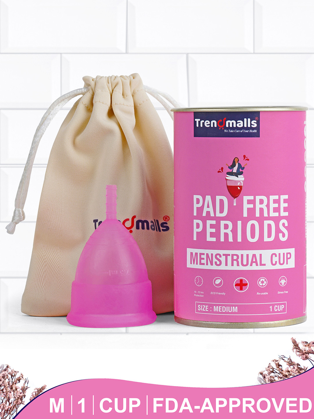 

Trendmalls Leakproof Reusable Menstrual Cup - Medium, Pink