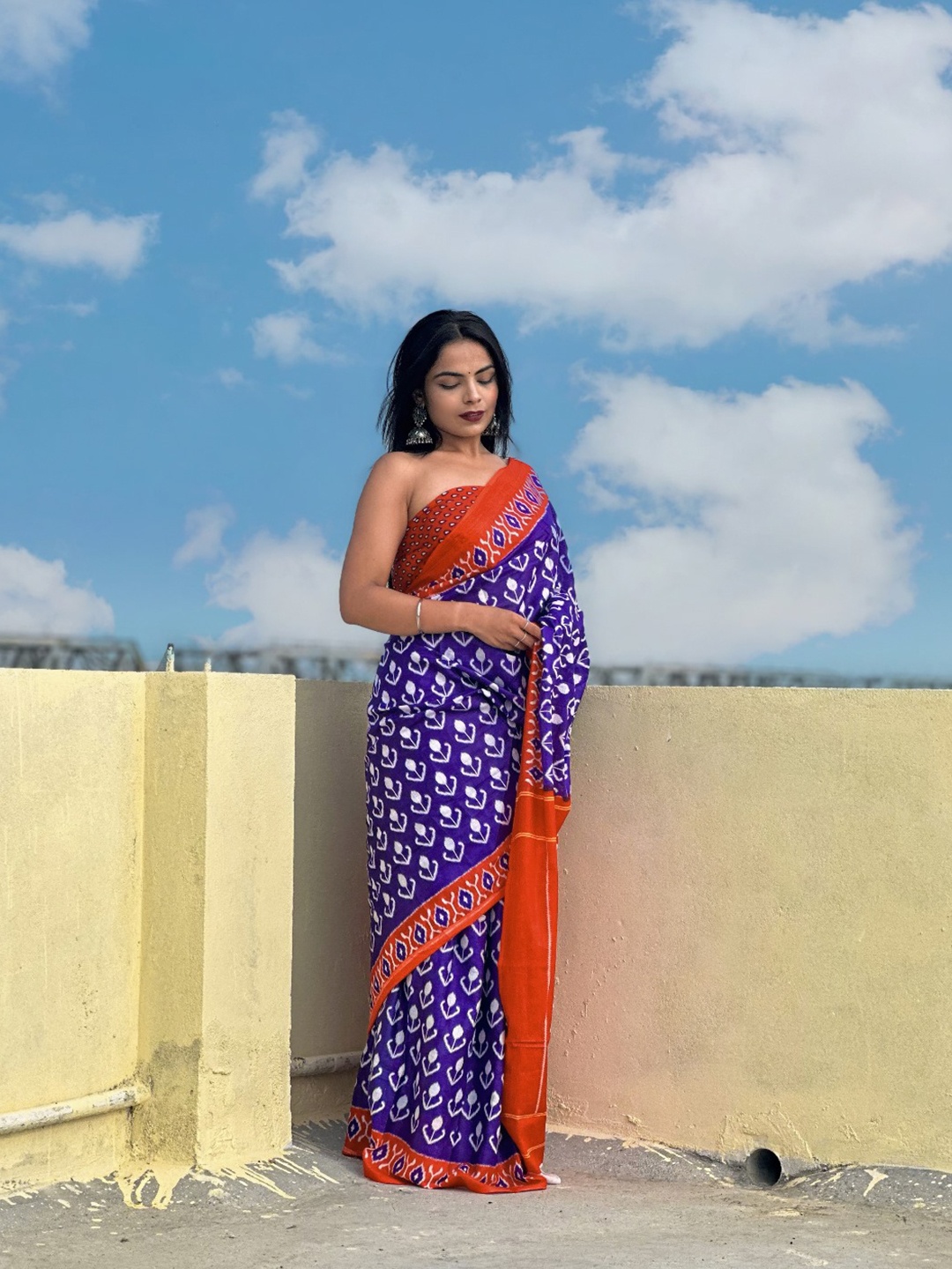 

Anouk Floral Pure Cotton Printed Saree, Blue