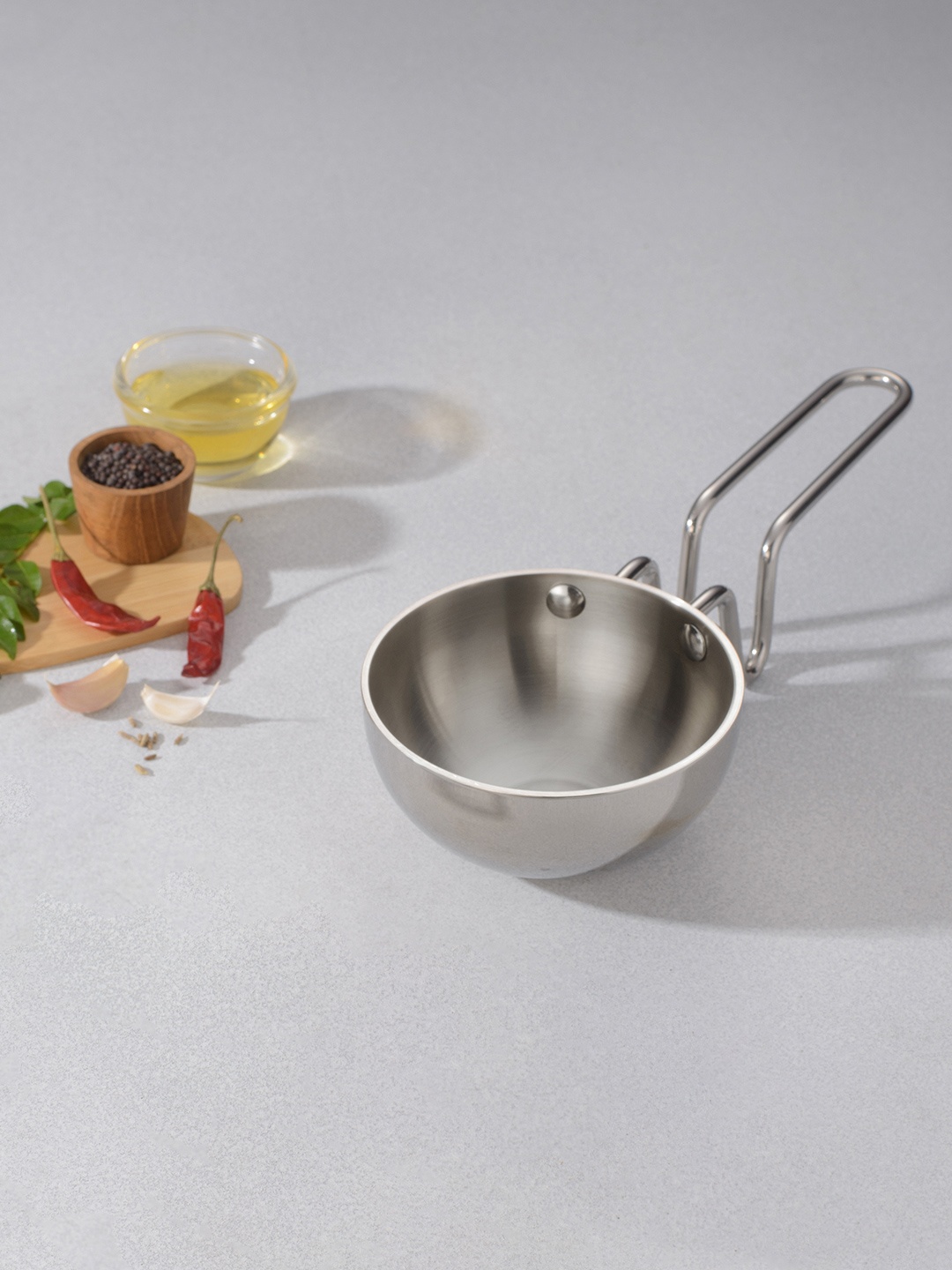 

Tramontina Aeion Non Toxic Stainless Steel Triply Induction Base Tadka Pan, Silver