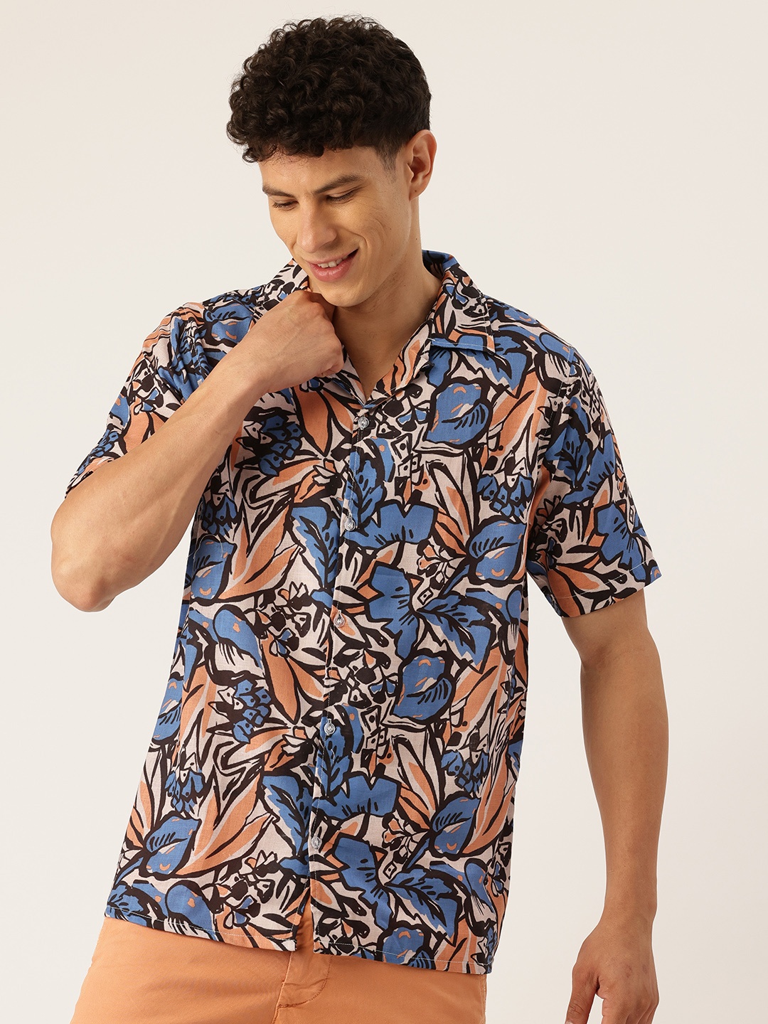 

Rapra The Label Men Comfort Opaque Printed Casual Shirt, Black