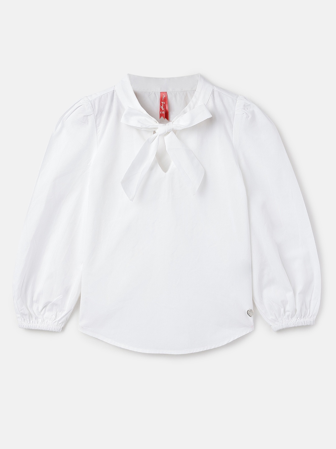 

Blue Giraffe Extended Sleeves Cotton Top, White