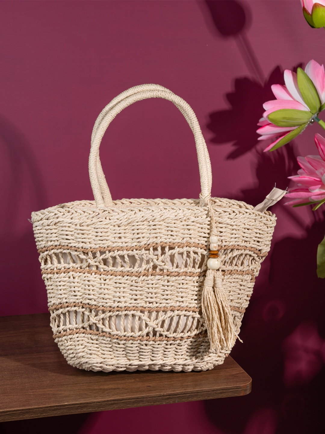 

Styli Self Designed Bucket Handheld Bag, Beige