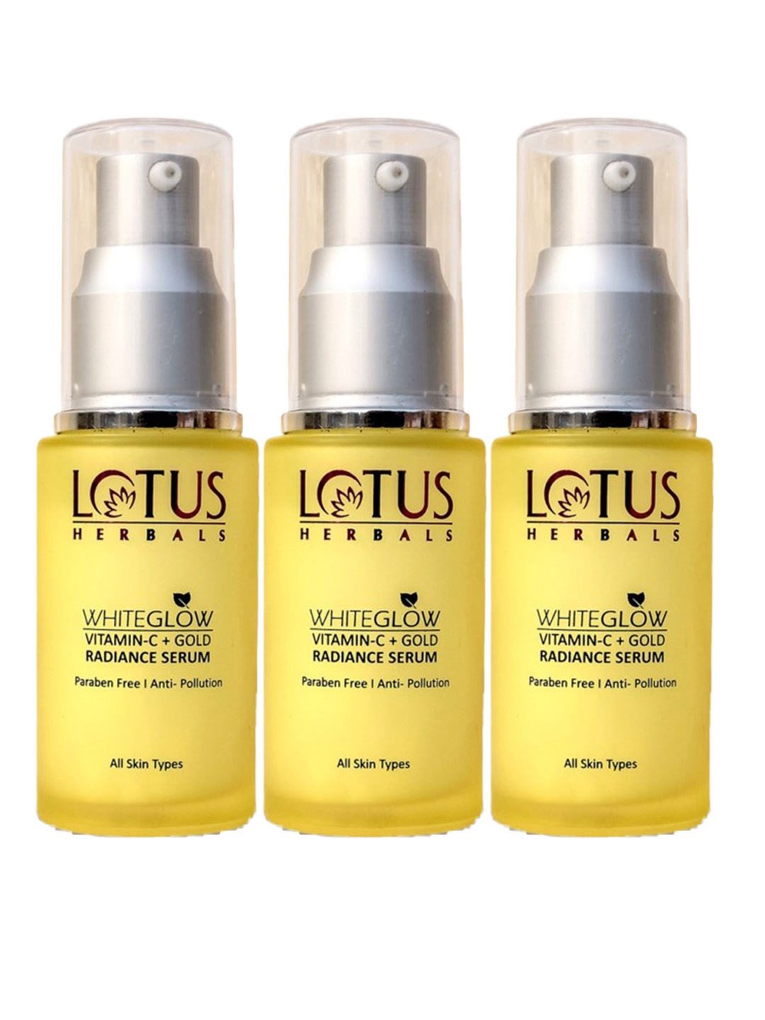 

Lotus Herbals Whiteglow Set Of 3 Vitamin C & Gold Radiance Serum - 30ml Each, Yellow