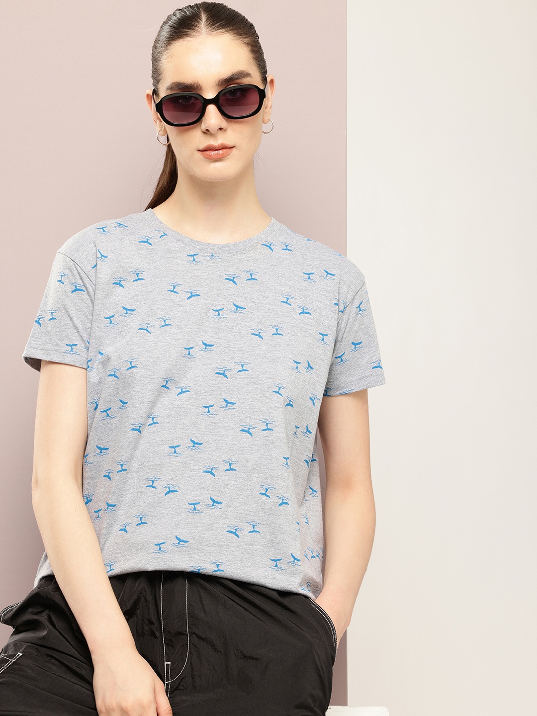 

DILLINGER Printed Boxy Pure Super Combed Cotton T-shirt, Grey