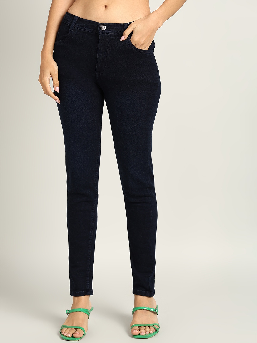 

Nifty Women Plus Size Skinny Fit High-Rise Stretchable Jeans, Blue