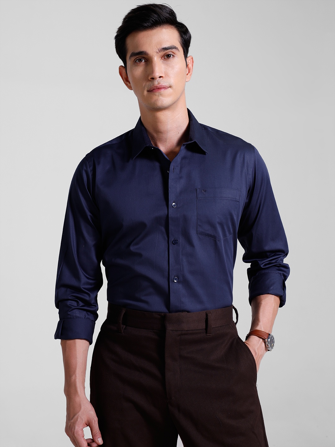 

INVICTUS Signature Pure Cotton Formal Shirt, Navy blue