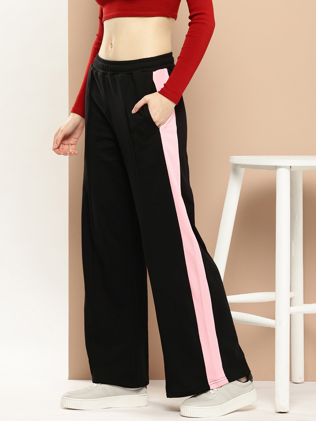 

Difference of Opinion Women Ultra Soft Drapey Cotton Extra Baggy Korean Pant, Black